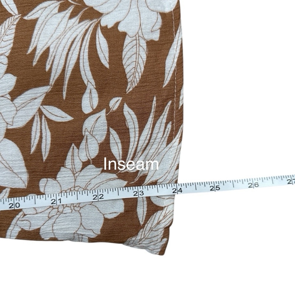 American Eagle Women's Cotton Palm Print Brown Jumpsuit Size S - Picture 6 of 7